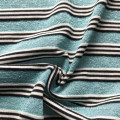 Blue lurex metallic yarn  stripe knitting fabric